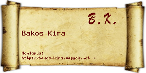 Bakos Kira névjegykártya